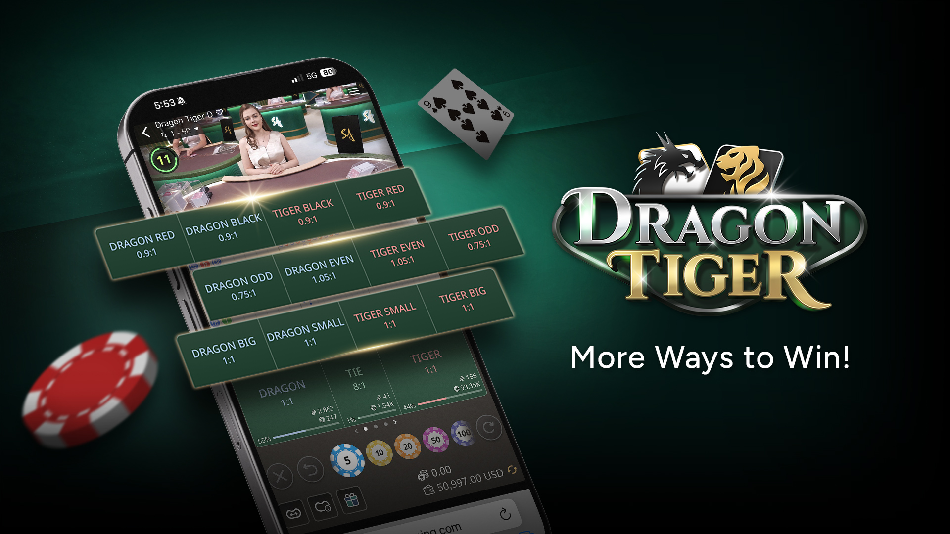 New side bets added to Dragon Tiger